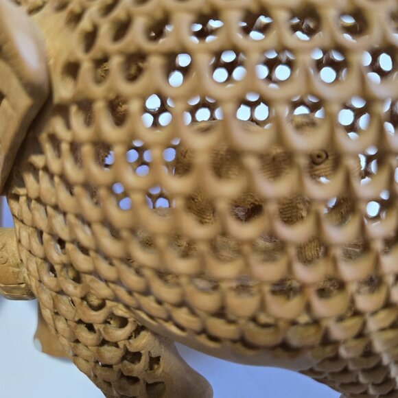 Hand-carved Wooden Elephant - Picture 4 of 11